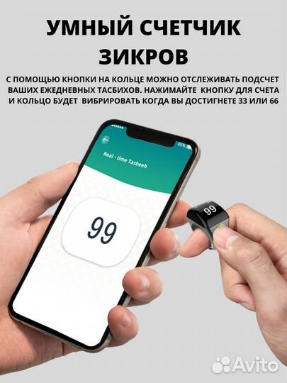Электронные чётки кольцо. Тасбих, счетчик