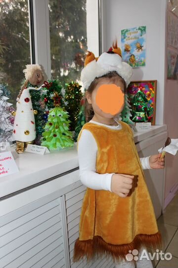 Новогодний костюм белки для девочки 98-104