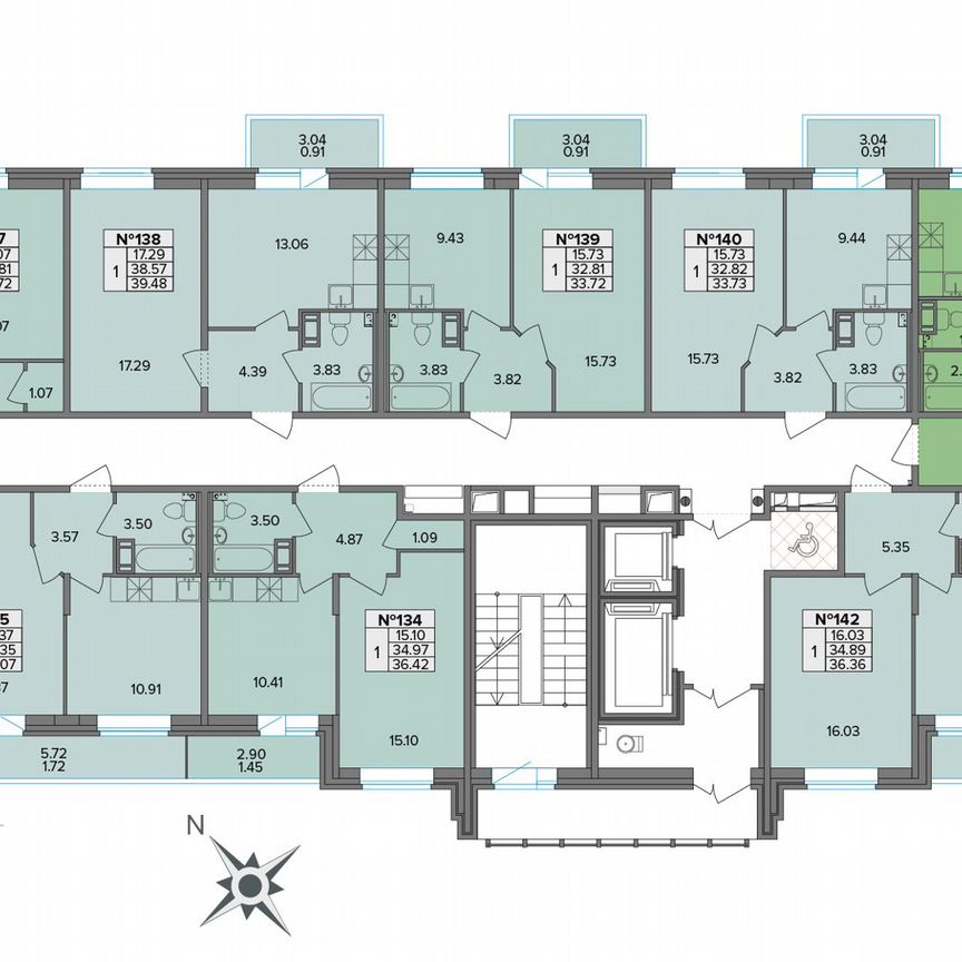 2-к. квартира, 61,6 м², 9/11 эт.