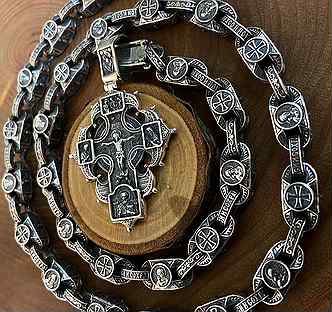 Серебряная цепочка серебряный крест