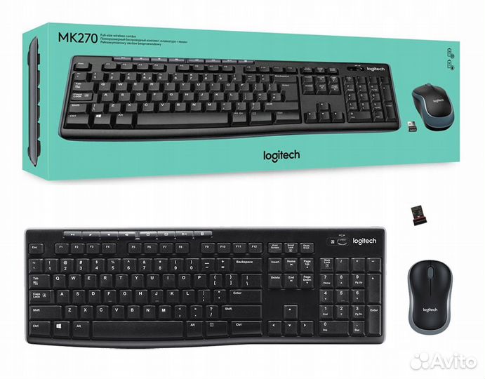 Клавиатура беспроводная + мышь logitech