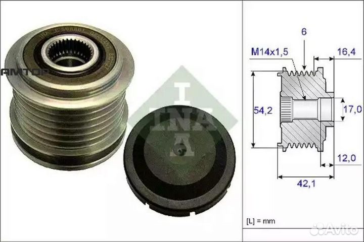 INA 535018110 Шкив генератора