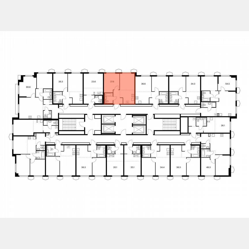 1-к. квартира, 37,6 м², 17/24 эт.