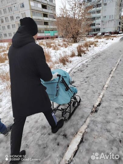 Детские санки коляска ника 7-5