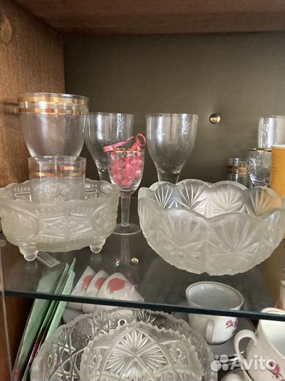 Хрустальная ваза, салатники