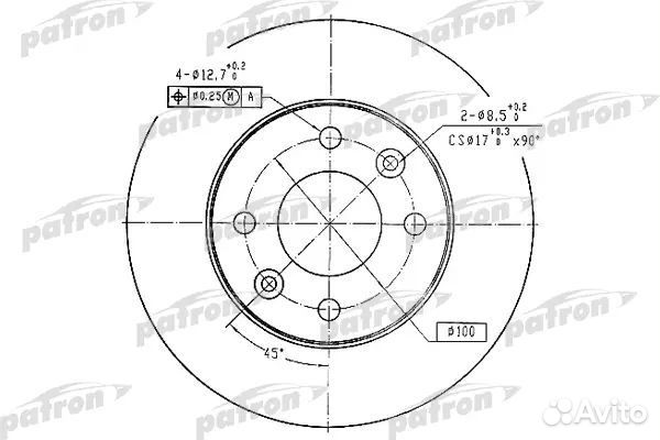 Patron PBD1016 Диск тормозной передн nissan kubist