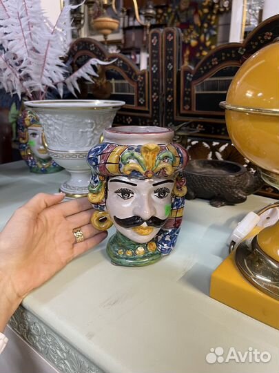 Ваза.Кашпо.Для цветов.Сицилия.Ручная работа.Винтаж