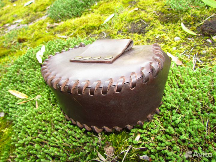 Сумка поясная кожаная