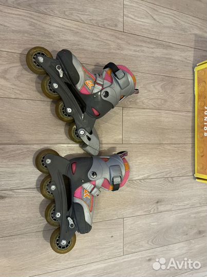 Роликовые коньки раздвижные 27-30 + защита