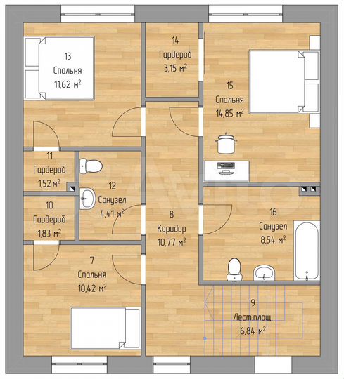 Коттедж 150 м² на участке 8 сот.