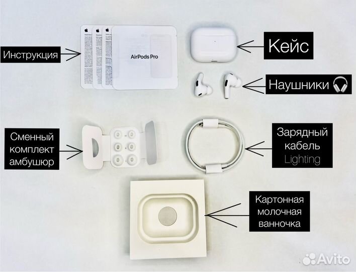 AirPods pro2 поколения (LUX) +гарантия+чехол