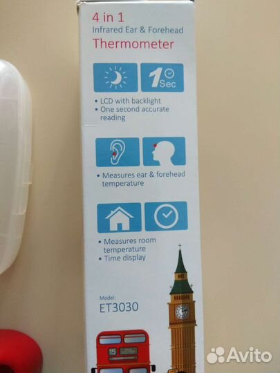Инфракрасный бесконтактн лобный и ушной термометр