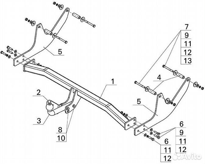 Фаркоп Renault LADA largus (2007, 2012)
