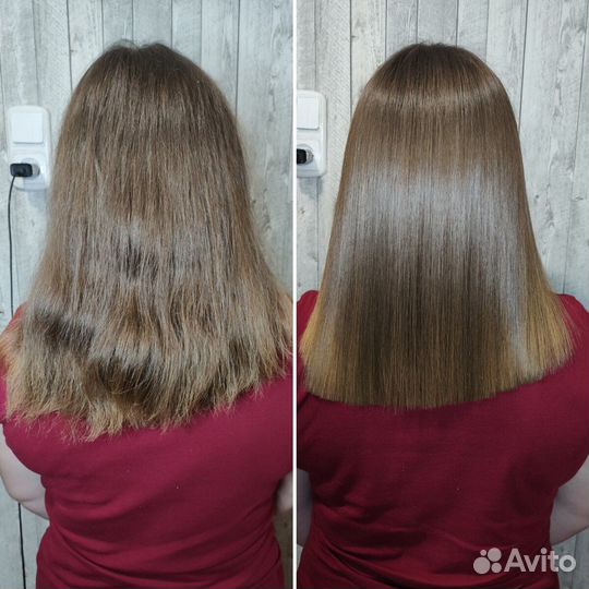 Кератиновое выпрямление волос