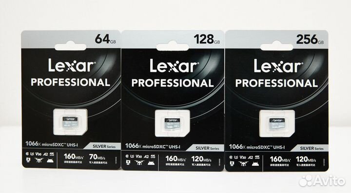Карта памяти microSD Lexar Professional 64/128/256