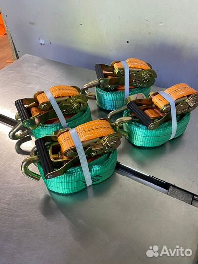 Ремни стяжные поворотные крюки 3 тн. / 4 м + чехол