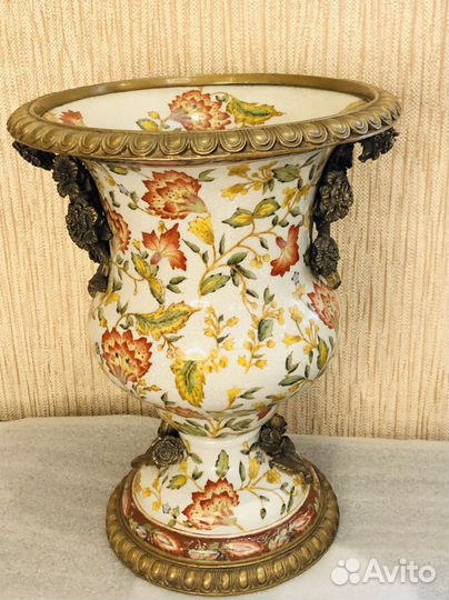 Ваза фарфор, бронза