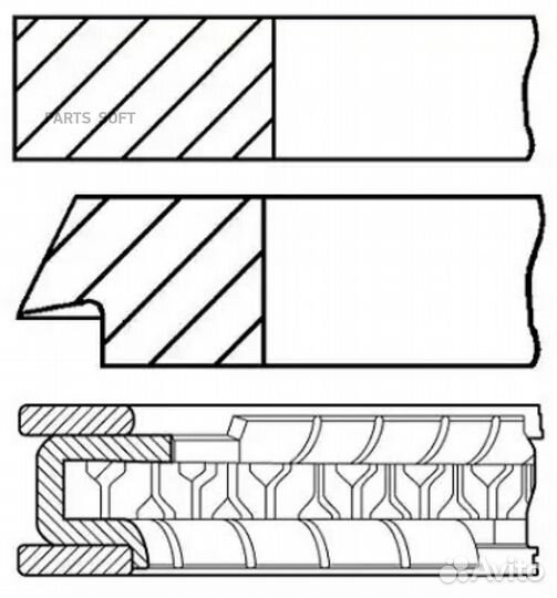 Goetze 08-520500-00 Комплект поршневых колец для 1