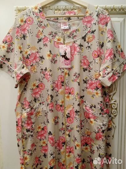 Халат женский новый трикотаж хлопок размер 62-64