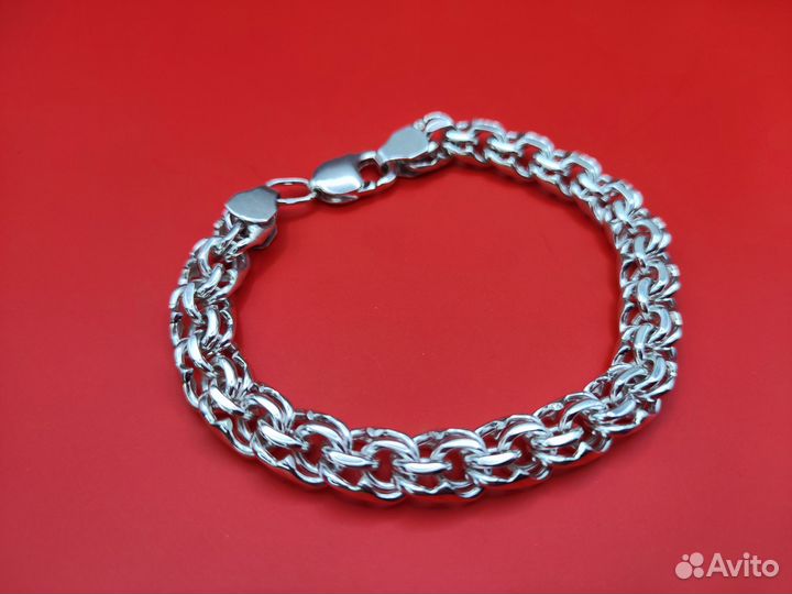 Невероятный мужской серебряный браслет Бисмарк