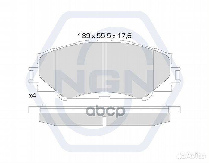 Колодки тормозные дисковые керамические перед