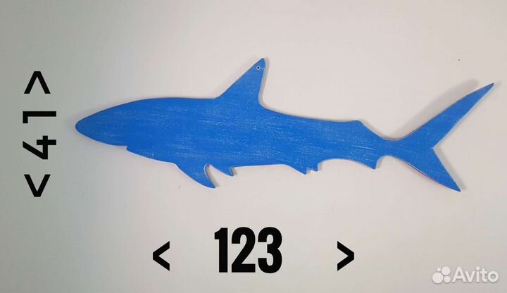 Акула. 2х стороняя. Большая 41х123см