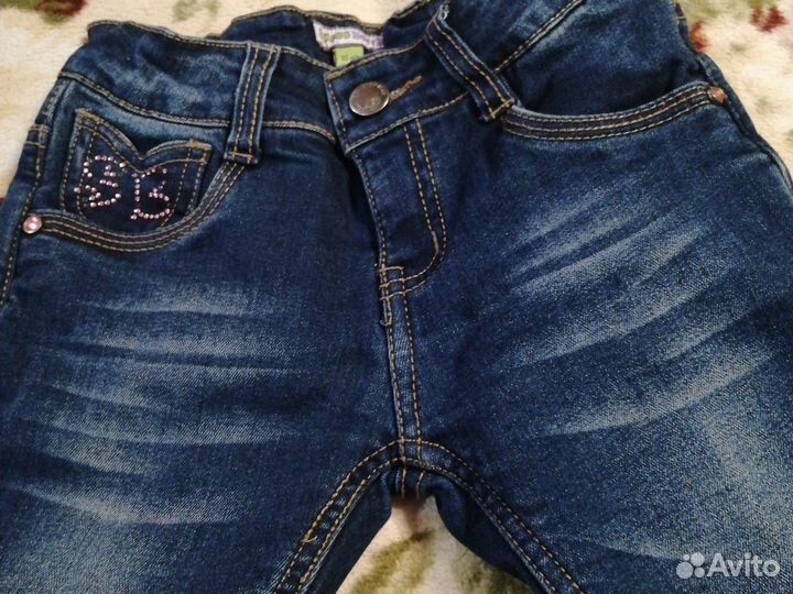Джинсовые брючки для девочки утепленные