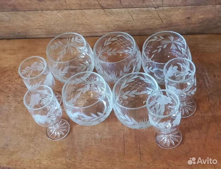 Стопки рюмки хрустальные 3 вида
