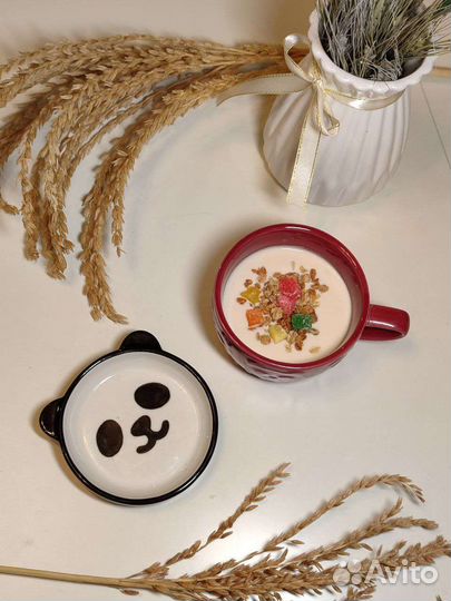 Кружка с блюдцем с пандой