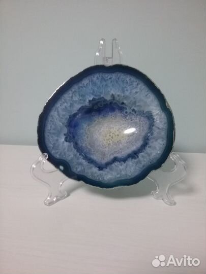 Пепельница из голубого агата, винтаж