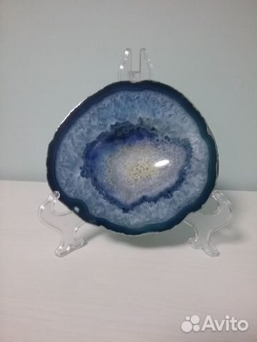 Пепельница из голубого агата, винтаж