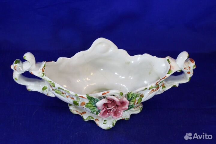 Старинная фарфоровая Ваза Корзинка Фруктовница Кон