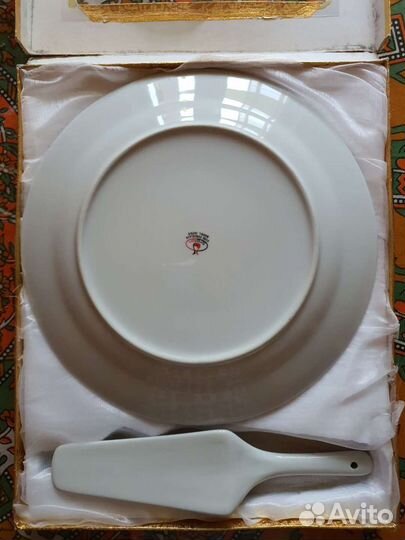 Блюдо и лопатка для торта, фарфор