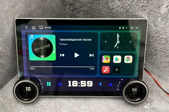 Магнитола android 2к 10 ядер 4/64гб с крутилками