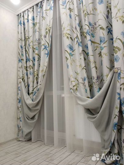 Шторы Блэкаут (2шт) новые Прованс