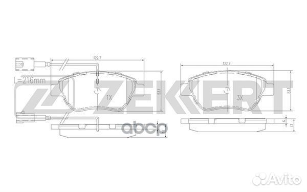 Колодки торм. диск. передн. с датчиком Fiat Bra