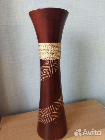 Декоративная ваза hand made Африка 35 см натур дер