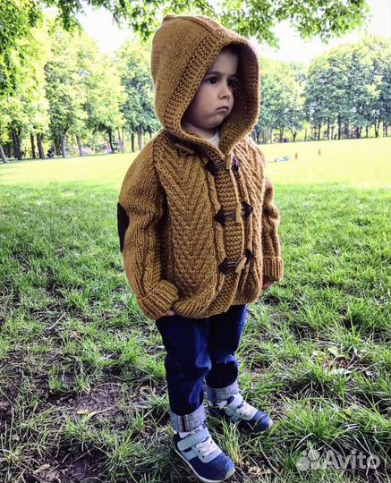 Детский кардиган ручной работы, натуральная шерсть