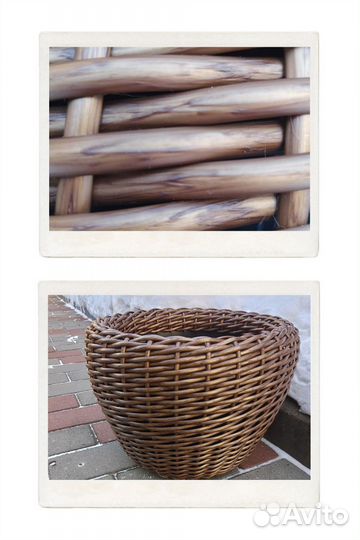 Кашпо из искусственного ротанга