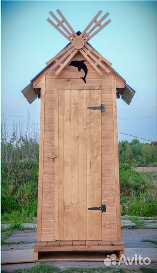 Дачный туалет деревянный ART124