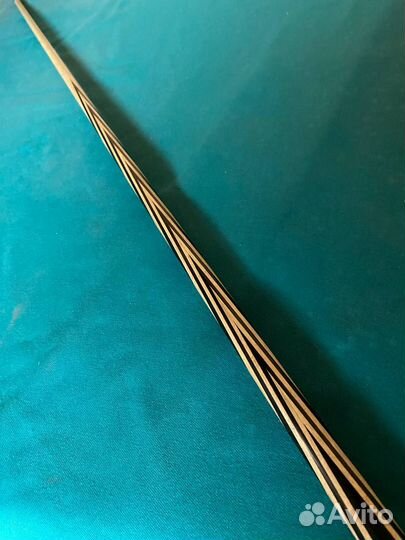 Кий для русского бильярда черный эбен цельный