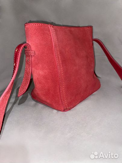 Сумка женская розовая замшевая