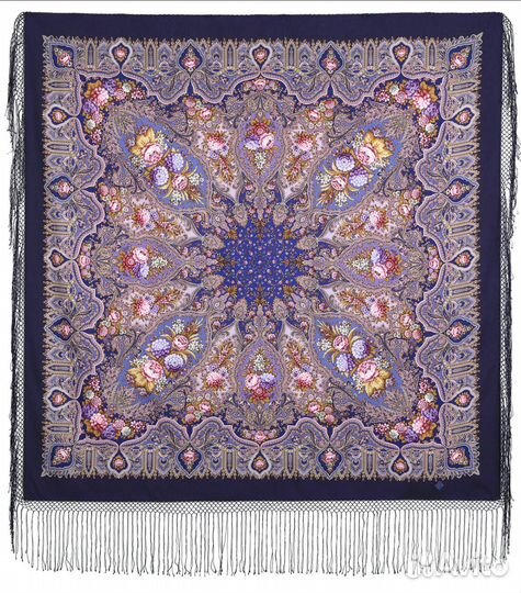 Павловопосадский платок 146 миндаль вид 13