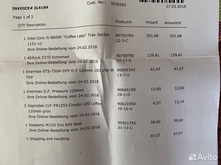 Процессор Intel core i5 8600k