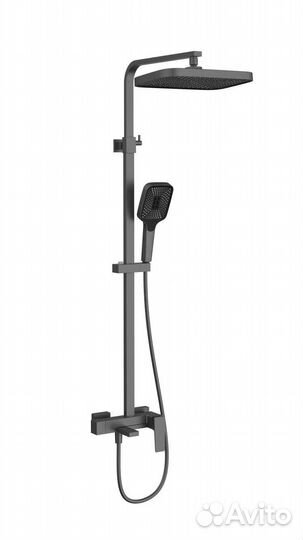 Душ. система ворон. сталь 315x210мм смесит. Vince