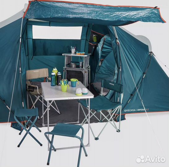 Палатка новая 4местная 2комнатная quechua