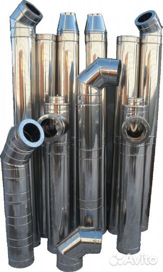 Труба сэндвич дымоход 1 метр нерж.1мм 0.5мм