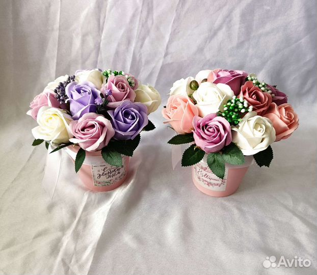 Букеты из мыльных роз