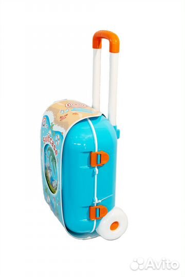 Чемодан лазурный «Кот на отдыхе»