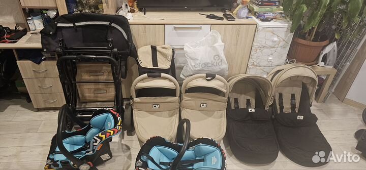 Коляска для двойни 3 в 1